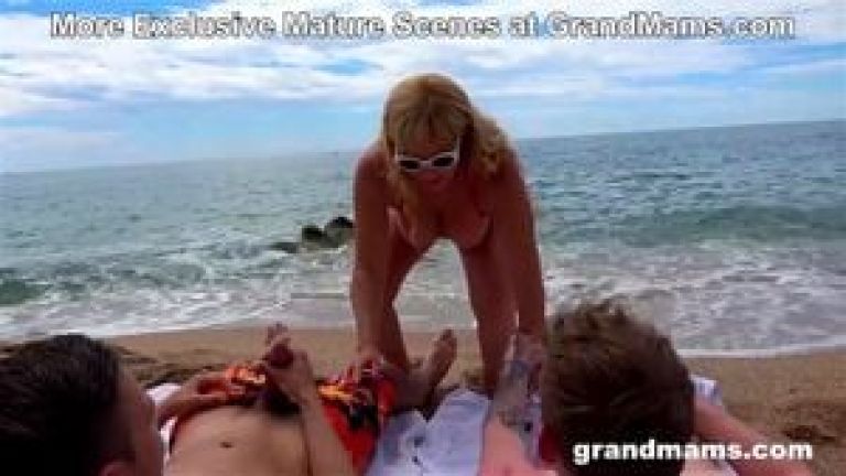 What Were We Supposed To Do Cougar Teasing 2 Guys On The Beach At GrandMams