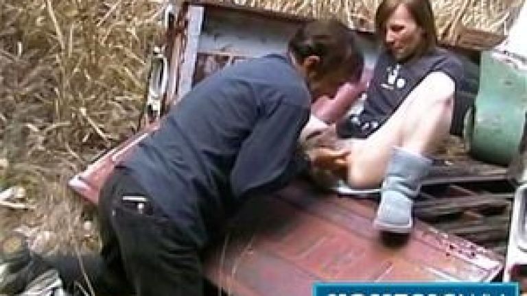 Slim Babe Cody Pleasures Big Cock Rusty In Cowgirl Outdoors