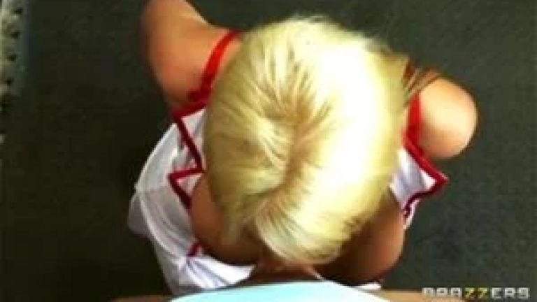Slutty huge-tit blonde nurse Eden Adams rides hard dick to orgasm