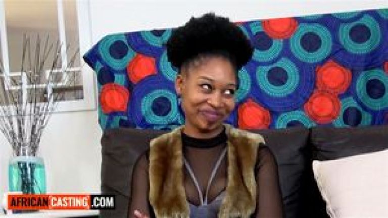 The shy girl act didnt last long... this THICK EBONY student jumped at my cock when she saw it