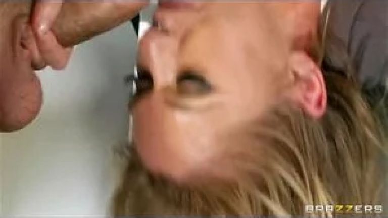 Busty blonde saleswoman Brynn Tyler makes a sale & rides big-dick