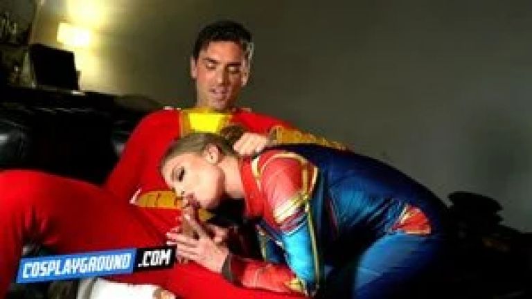 Britney Amber and Ryan Driller Bring Two Captain Marvels Together for a Hard Fuck