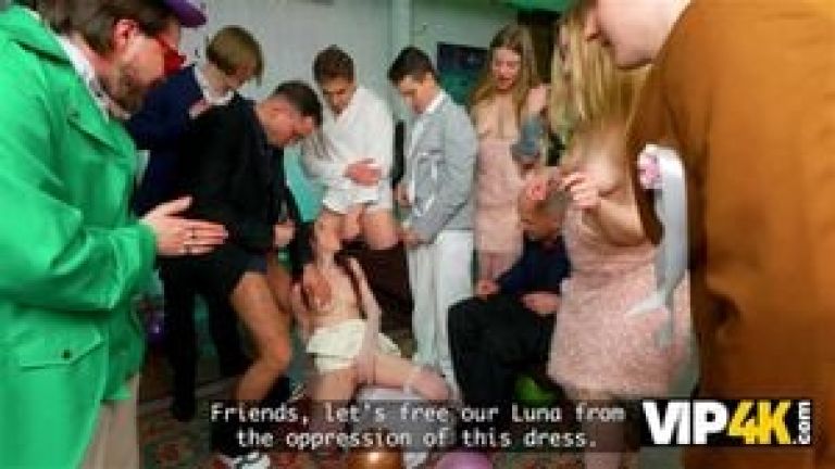 VIP4K. Will the Groom guess where his Bride's Boobs are?