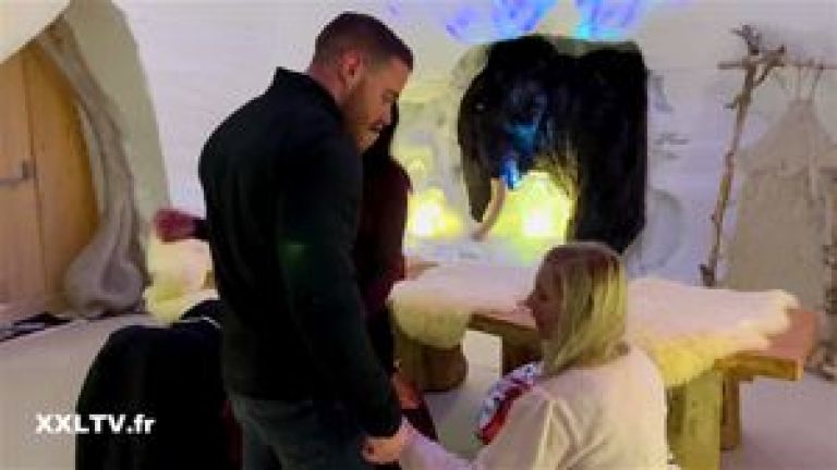 Threesome in an igloo