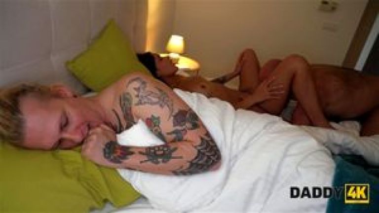 DADDY4K. A Sexy Latina shares a Bed with her Boyfriend and his Daddy