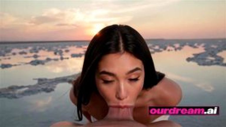 ourdream | Naked Fun With Petite Asian Trang On The Sunset Salt Flats