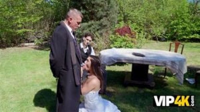 VIP4K. Beautiful 18-years old Babe fucks with the Priest on her Wedding