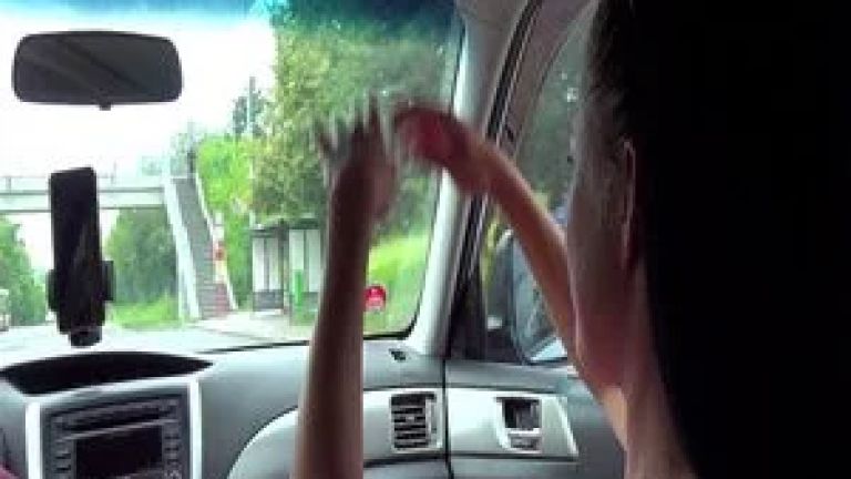 Sexy whore fucks stranger for lift