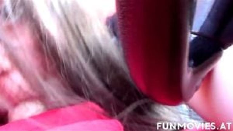 MILF plays with cock in the car
