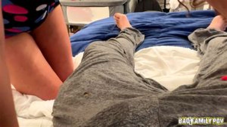 BadFamilyPOV -A horny stepmom can't resist her stepson's morning boner.